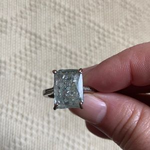 Light blue green gemstone silver 925 ring  8.25